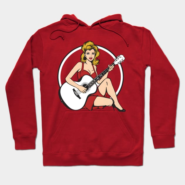 Pinup Girl Hoodie by Inktopolis